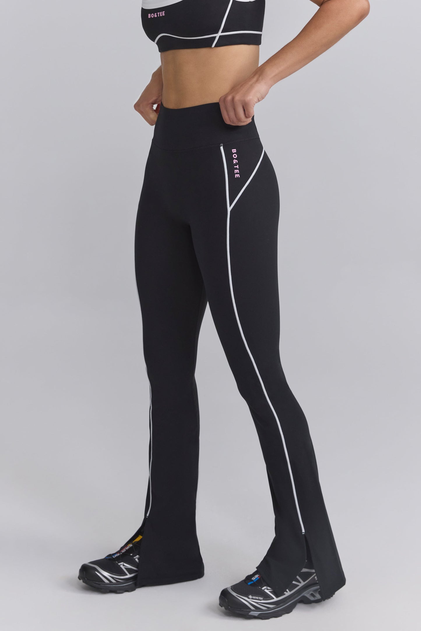 Black Active Contrast-Trim Trousers