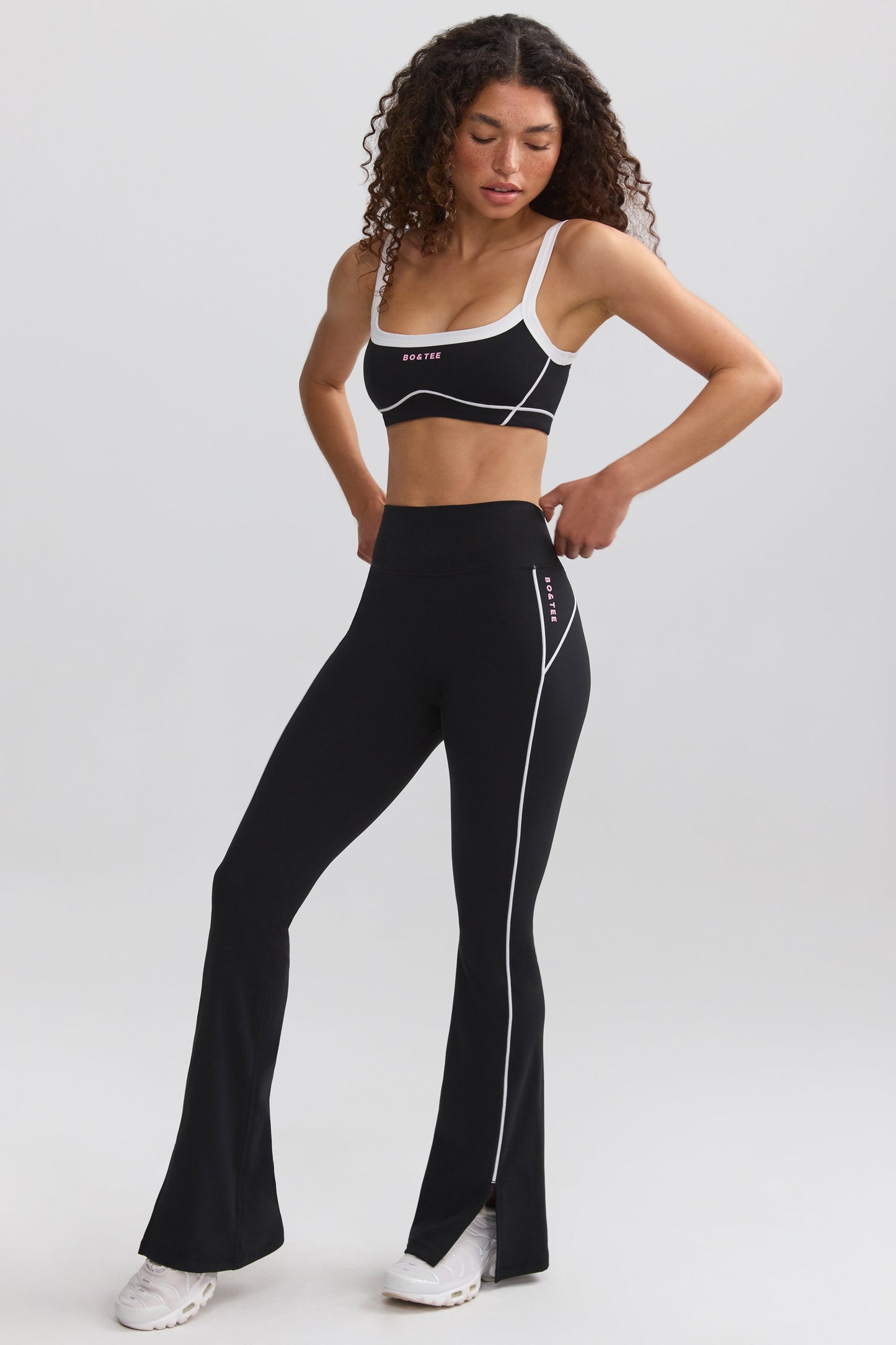 Black Active Contrast-Trim Trousers