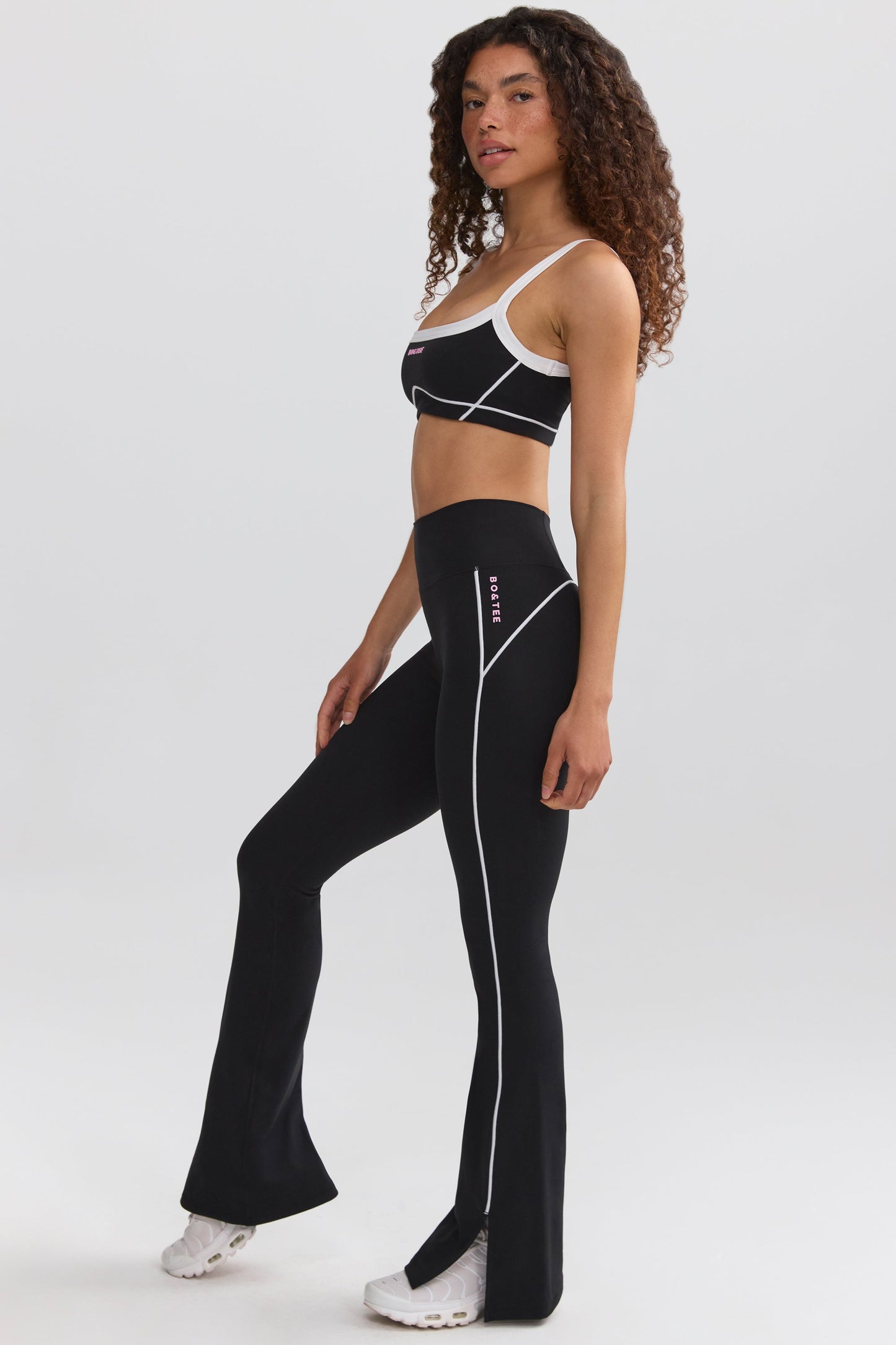 Black Active Contrast-Trim Trousers
