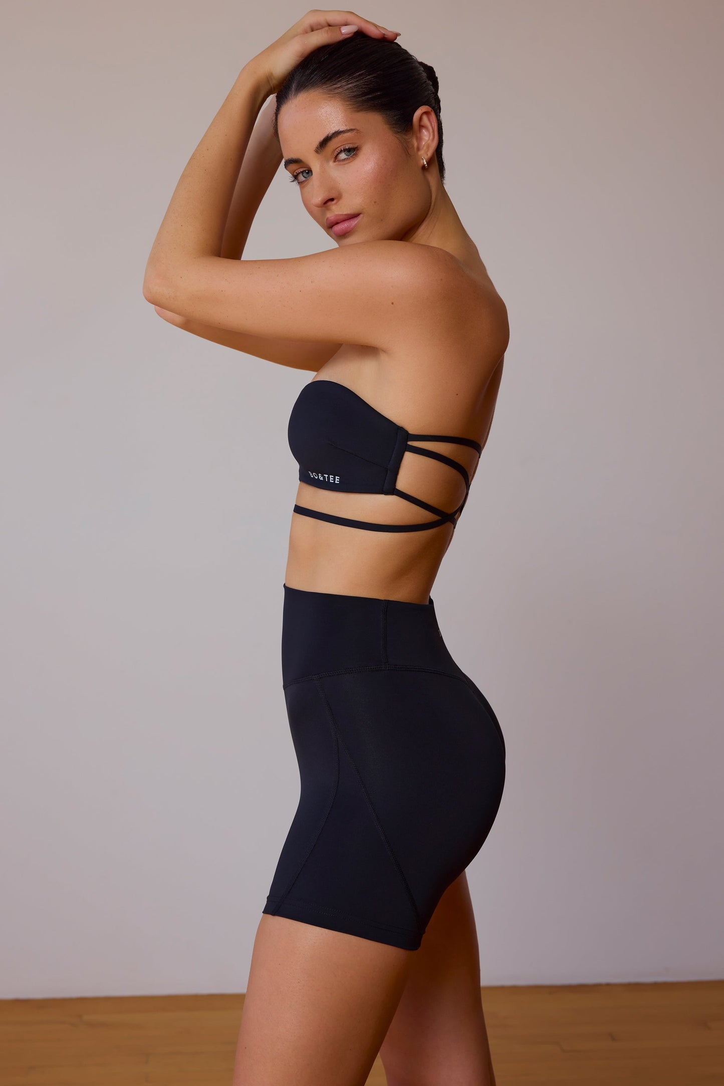 Black Cross-Back Bandeau Bra