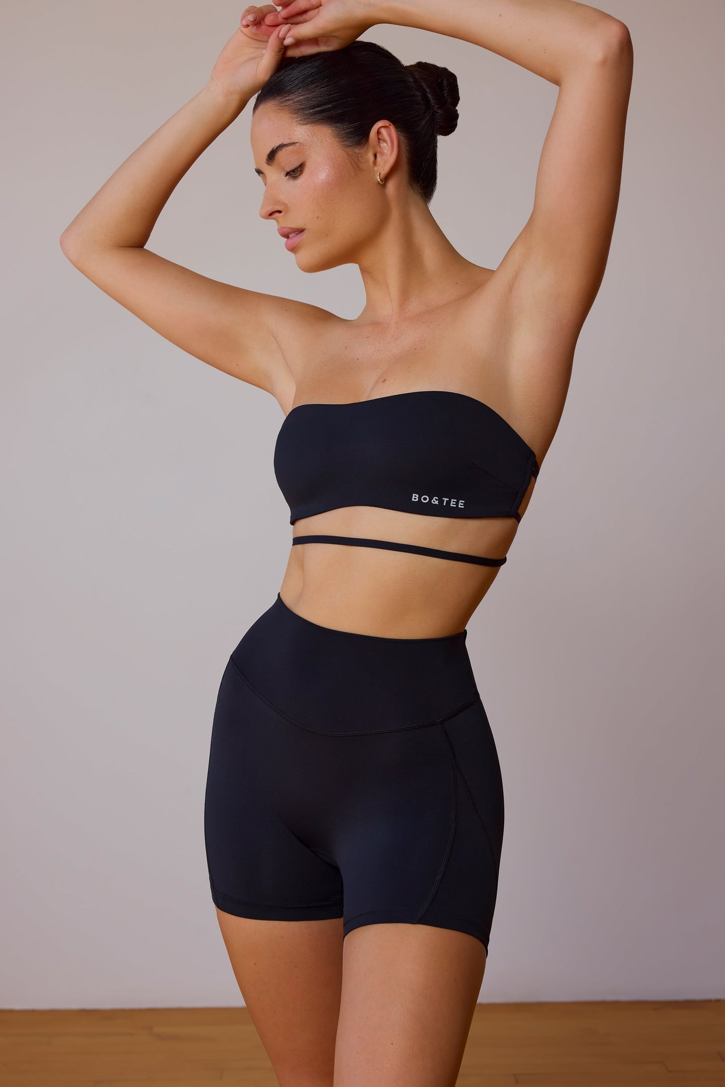 Black Cross-Back Bandeau Bra