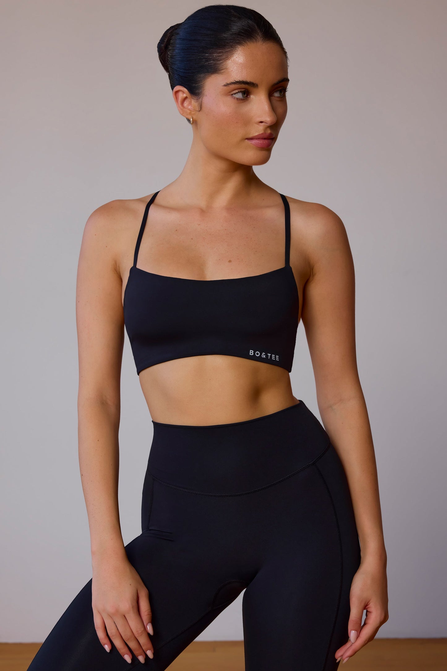 Black Cross-Back Sports Bra