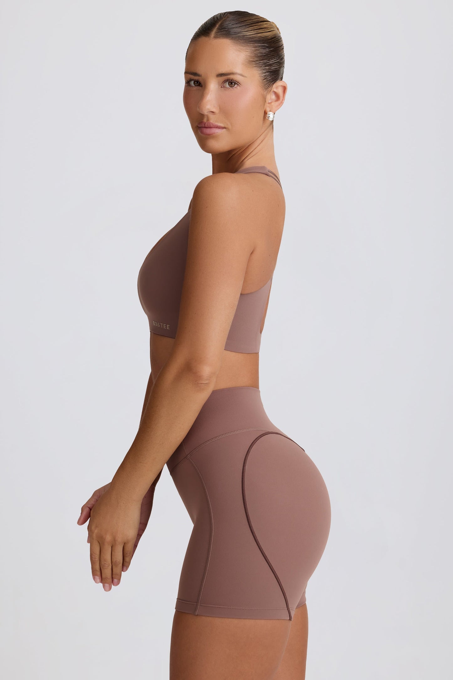 Mocha Active Mini Shorts