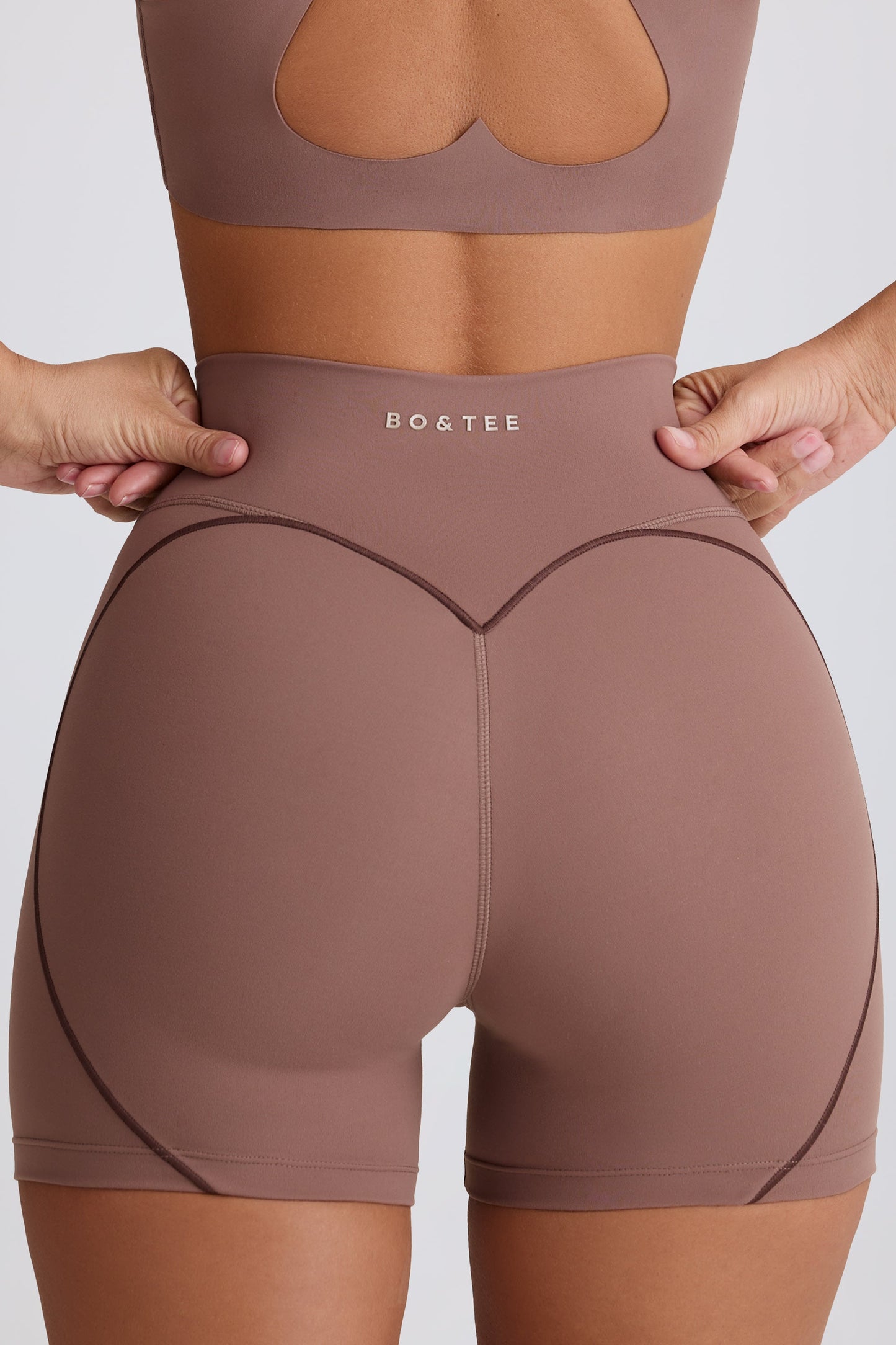 Mocha Active Mini Shorts