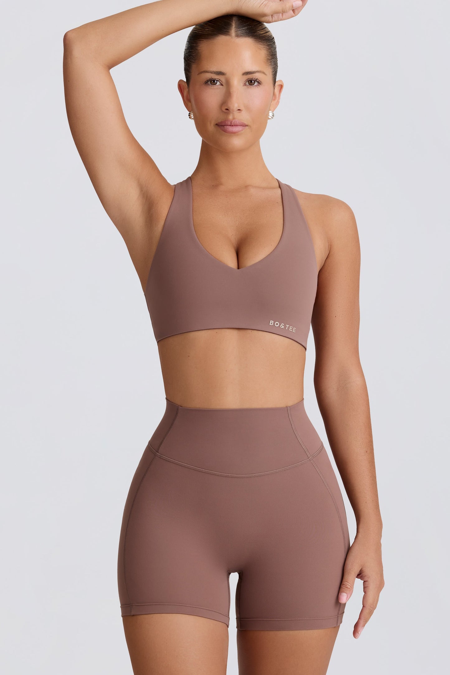 Mocha Active Mini Shorts