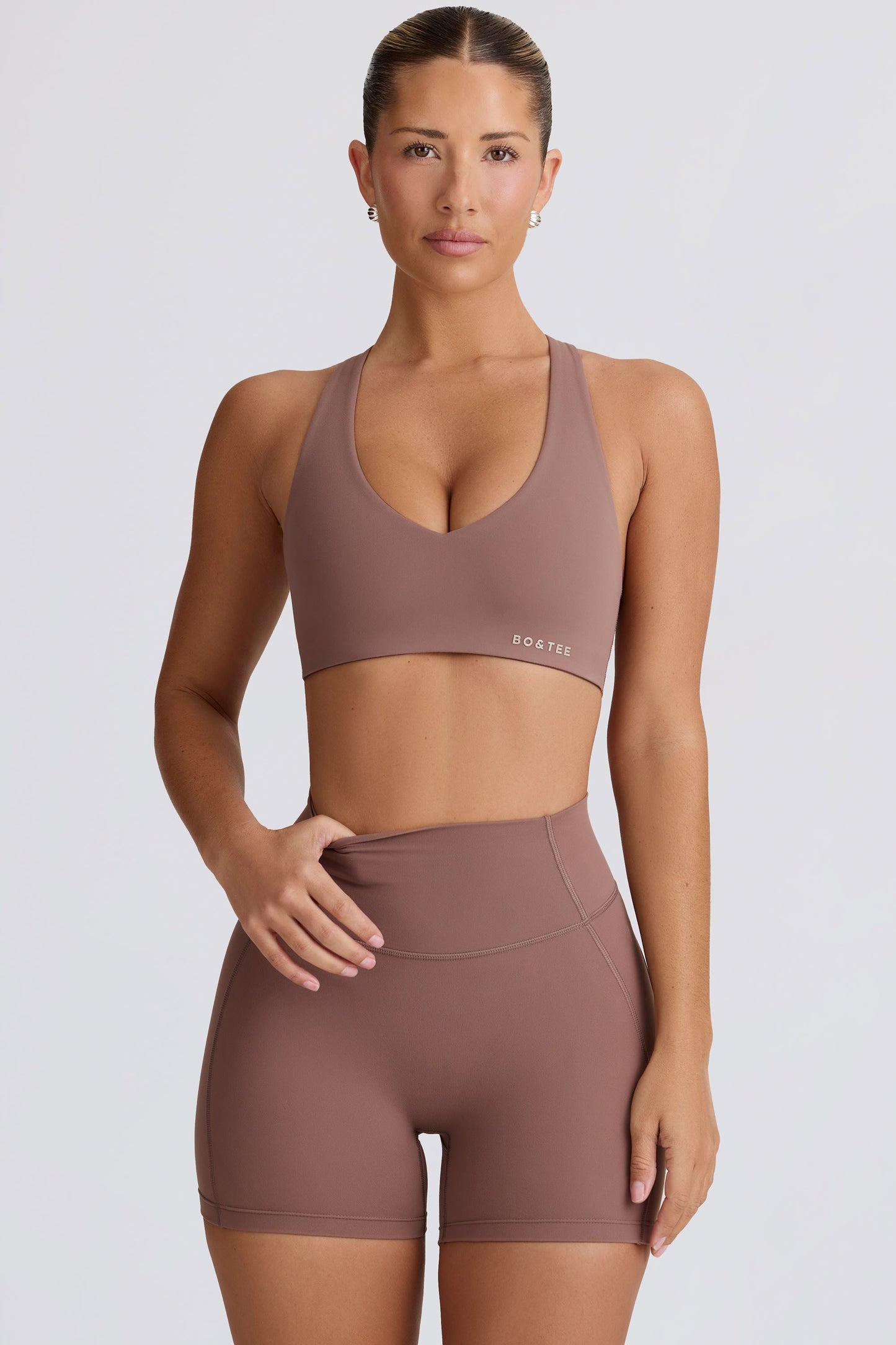 Mocha Active Mini Shorts