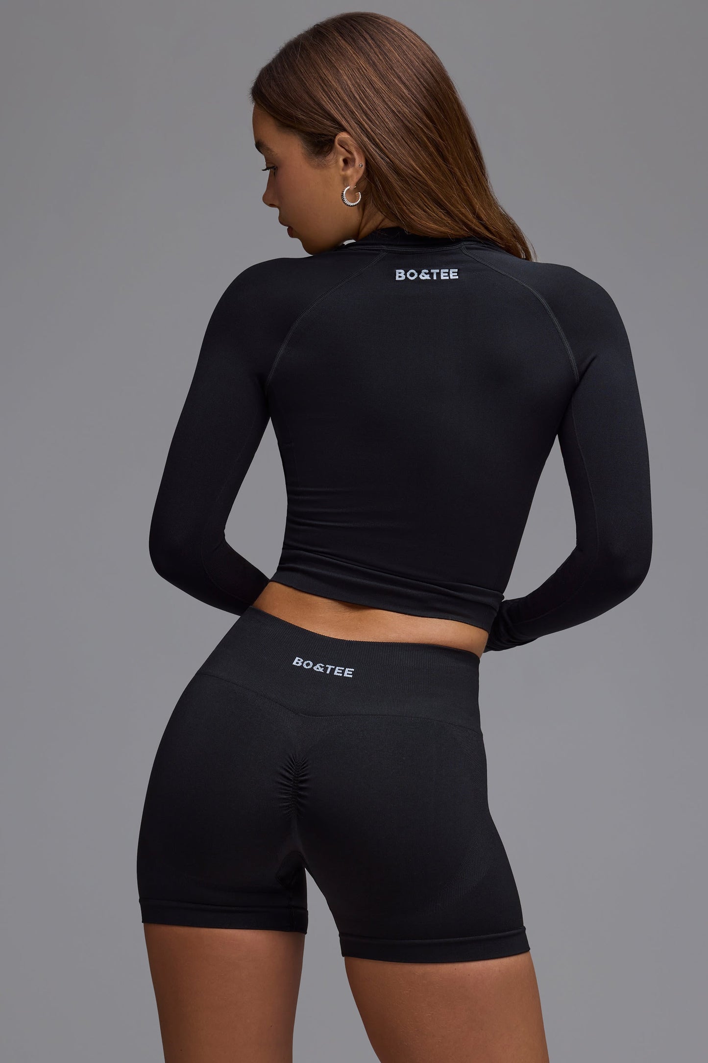 Black Luxe High-Waist Mini Shorts