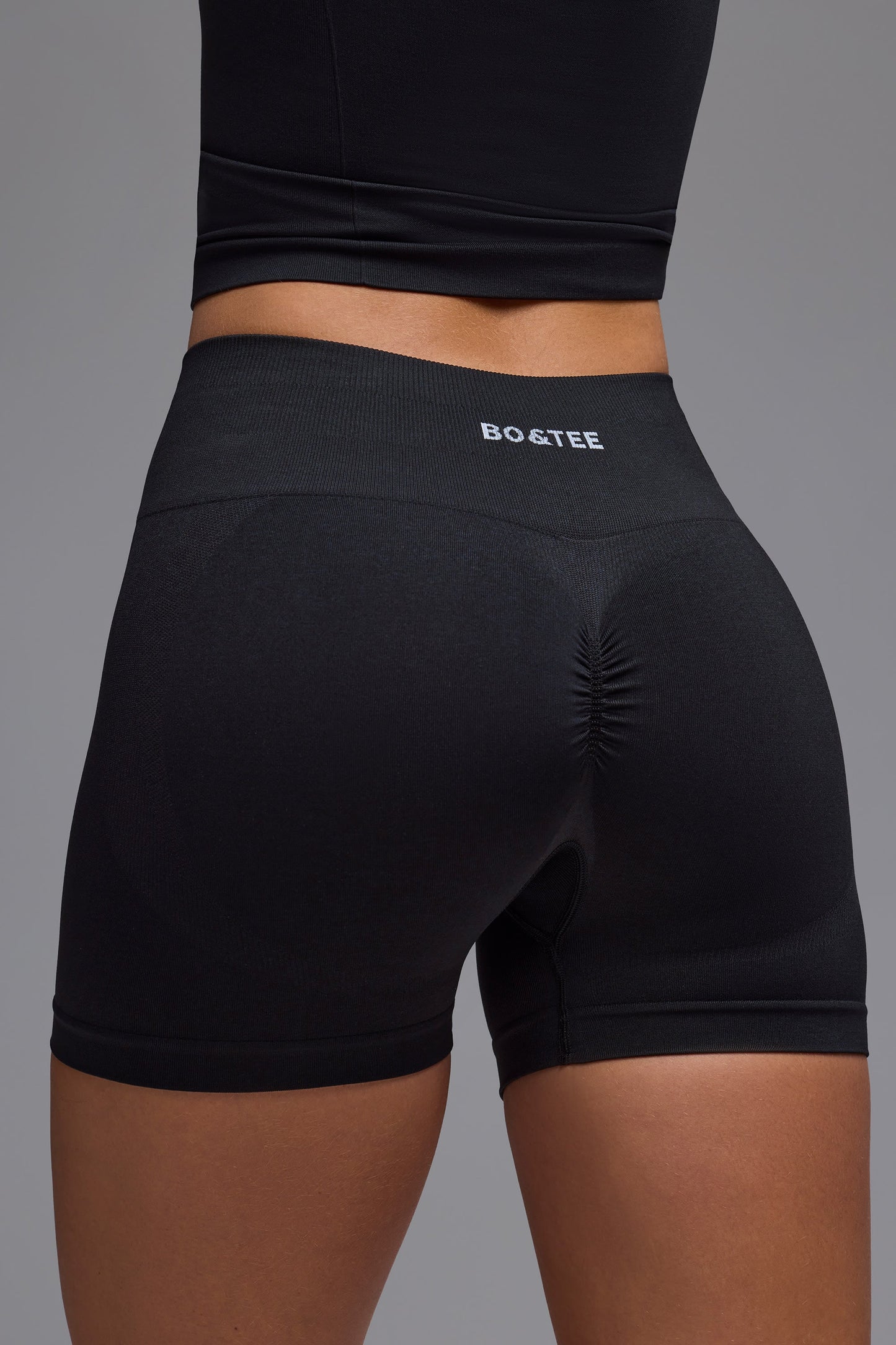 Black Luxe High-Waist Mini Shorts