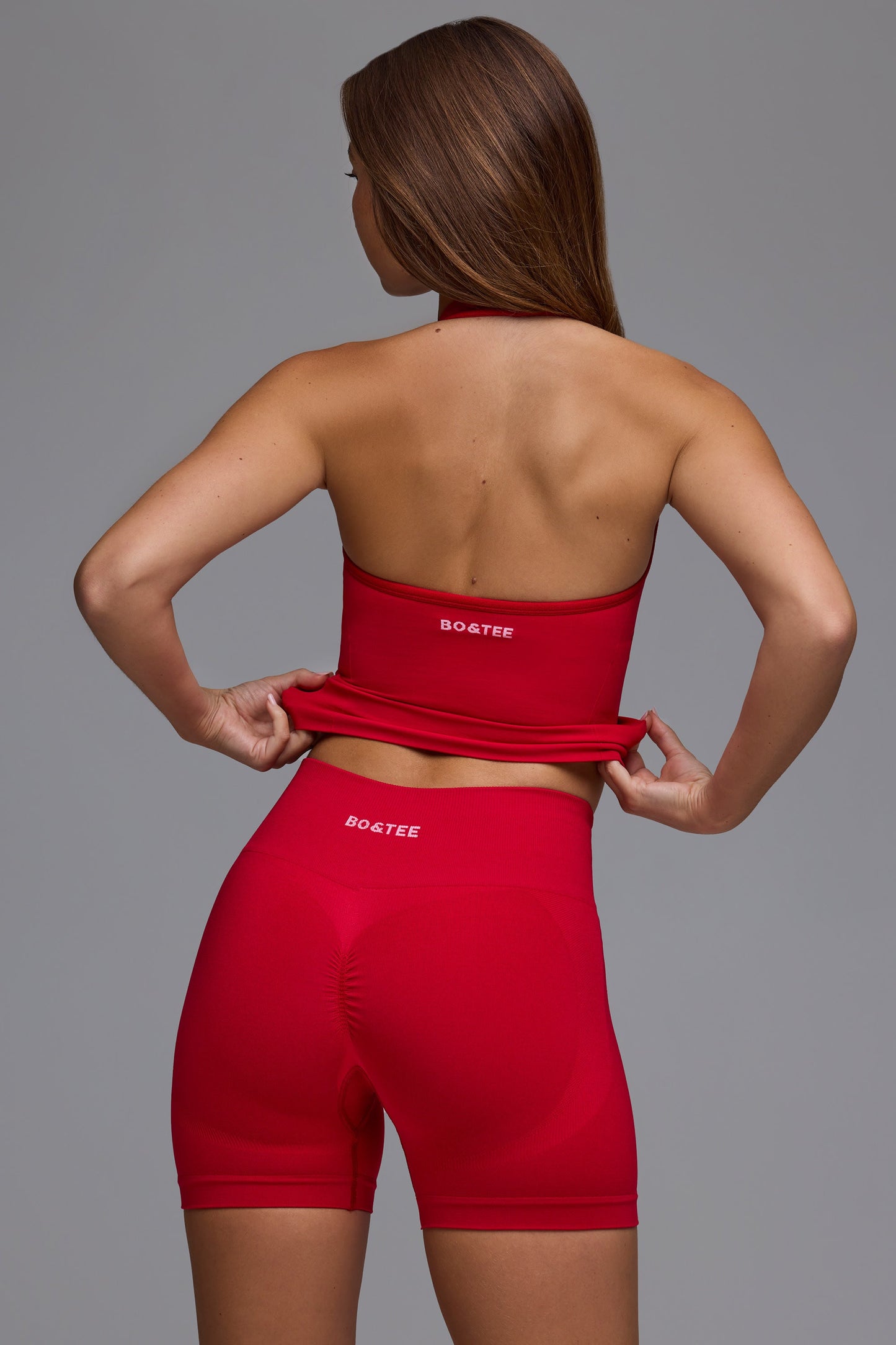 Cherry Red Luxe High-Waist Mini Shorts