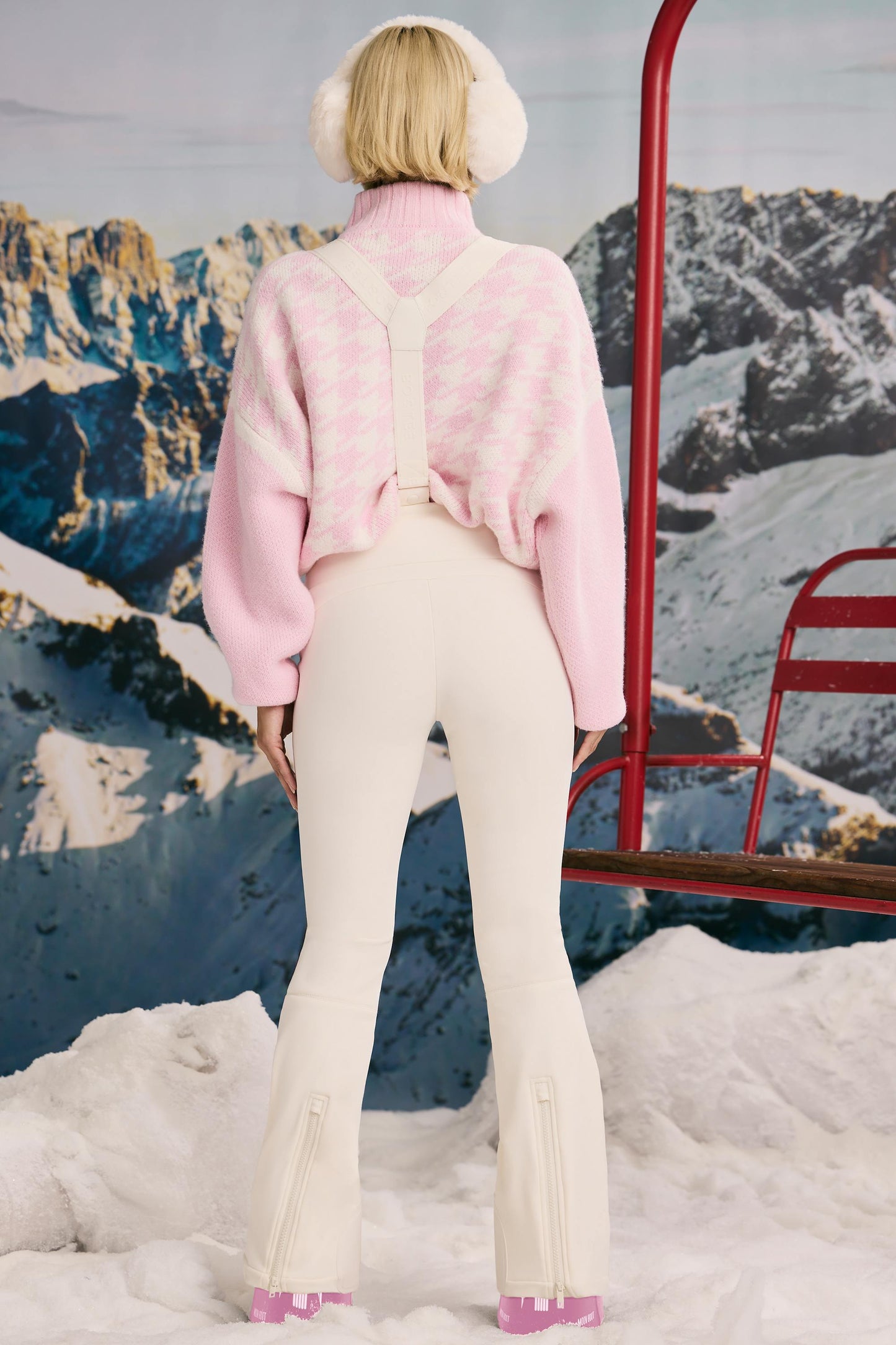 Ice White Fleece-Lined Ski Trousers